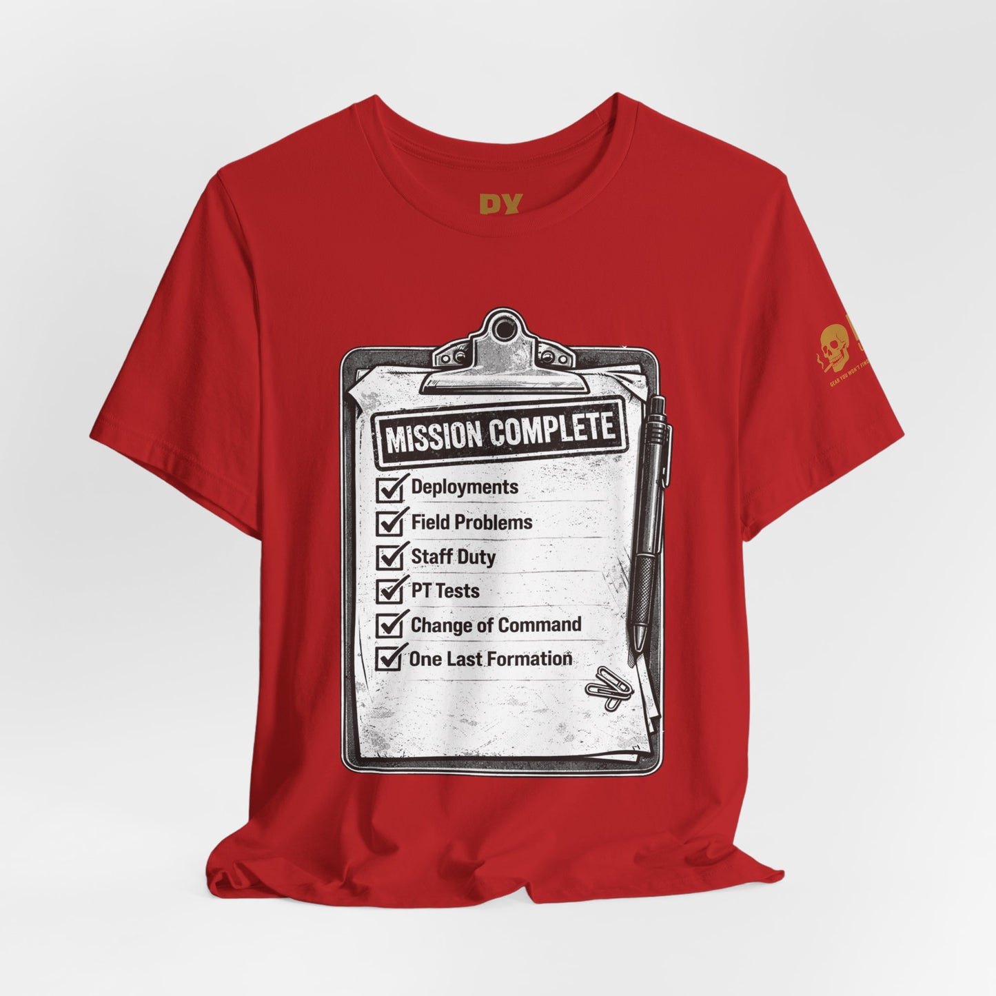 Mission Complete Tee — Military Retirement Checklist Shirt