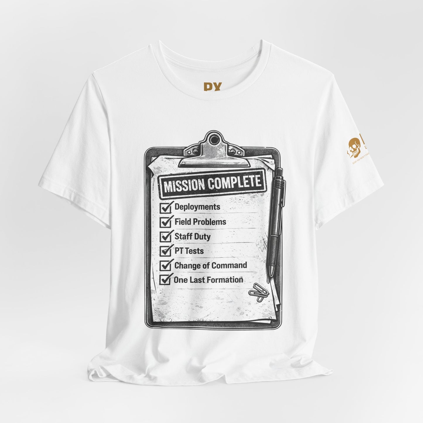 Mission Complete Tee — Military Retirement Checklist Shirt