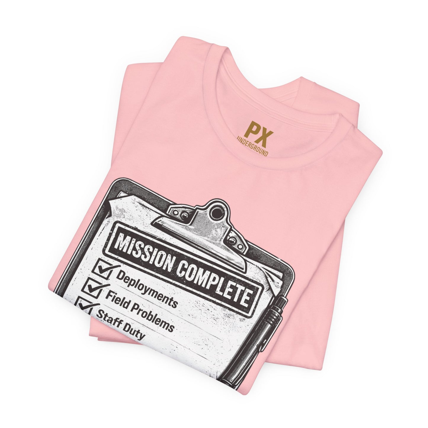 Mission Complete Tee — Military Retirement Checklist Shirt
