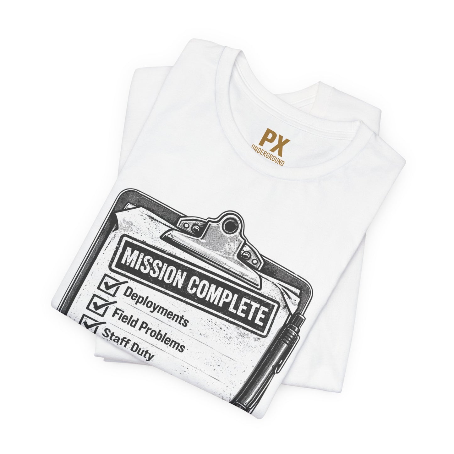 Mission Complete Tee — Military Retirement Checklist Shirt
