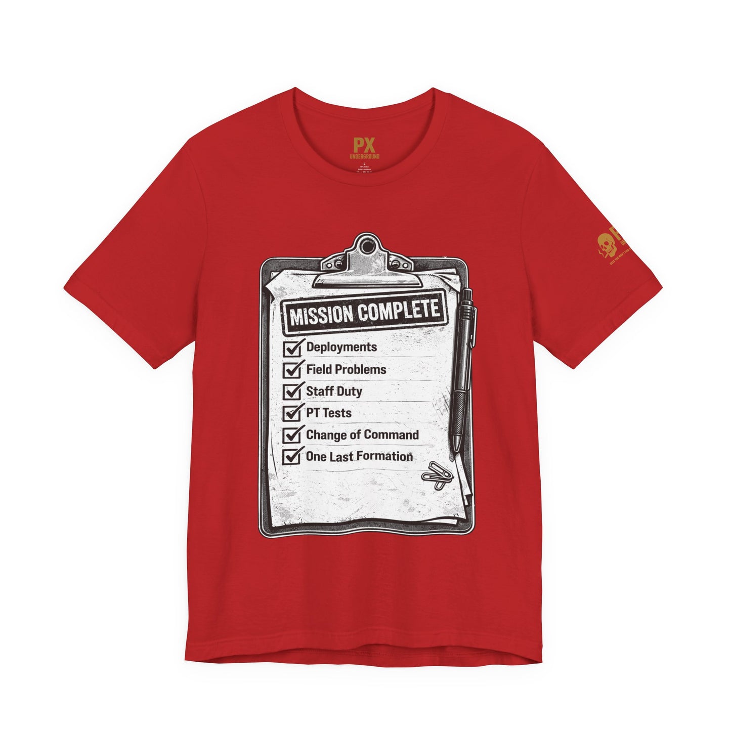 Mission Complete Tee — Military Retirement Checklist Shirt
