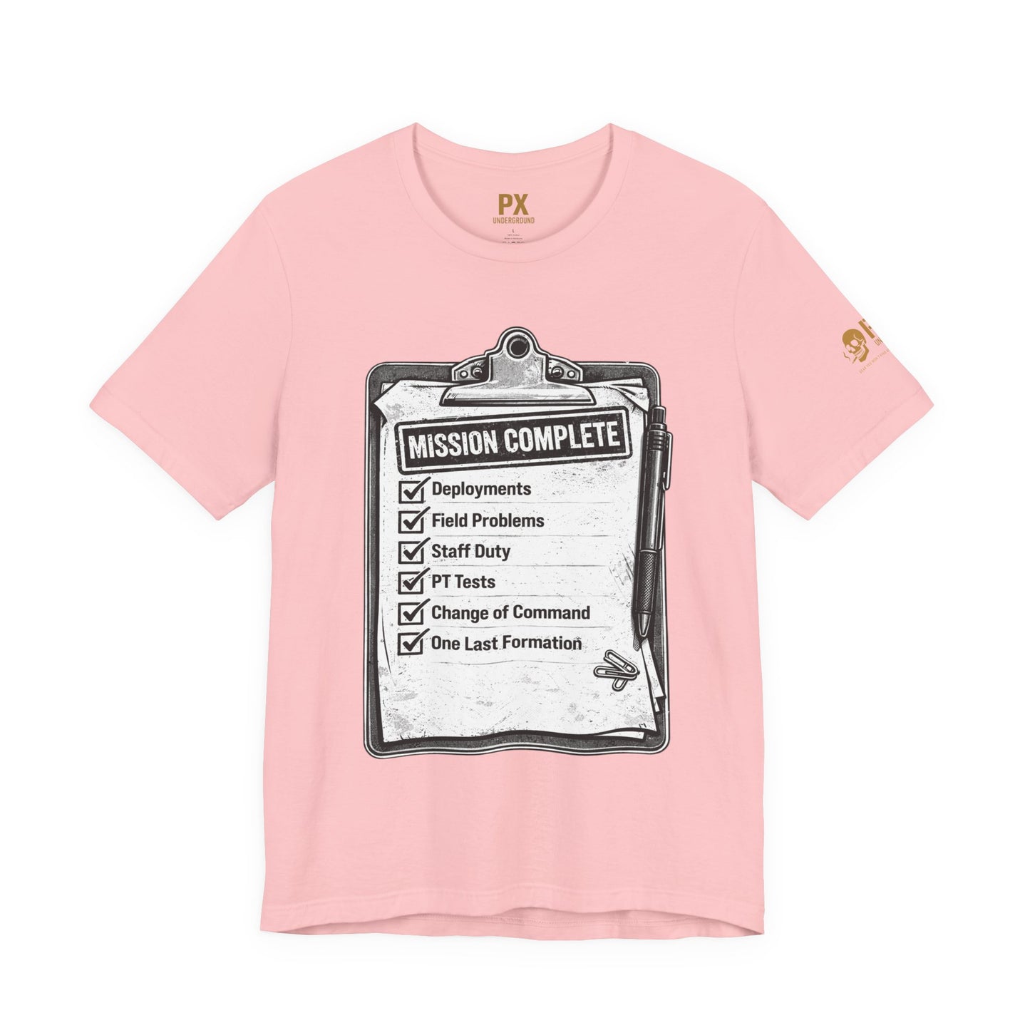 Mission Complete Tee — Military Retirement Checklist Shirt