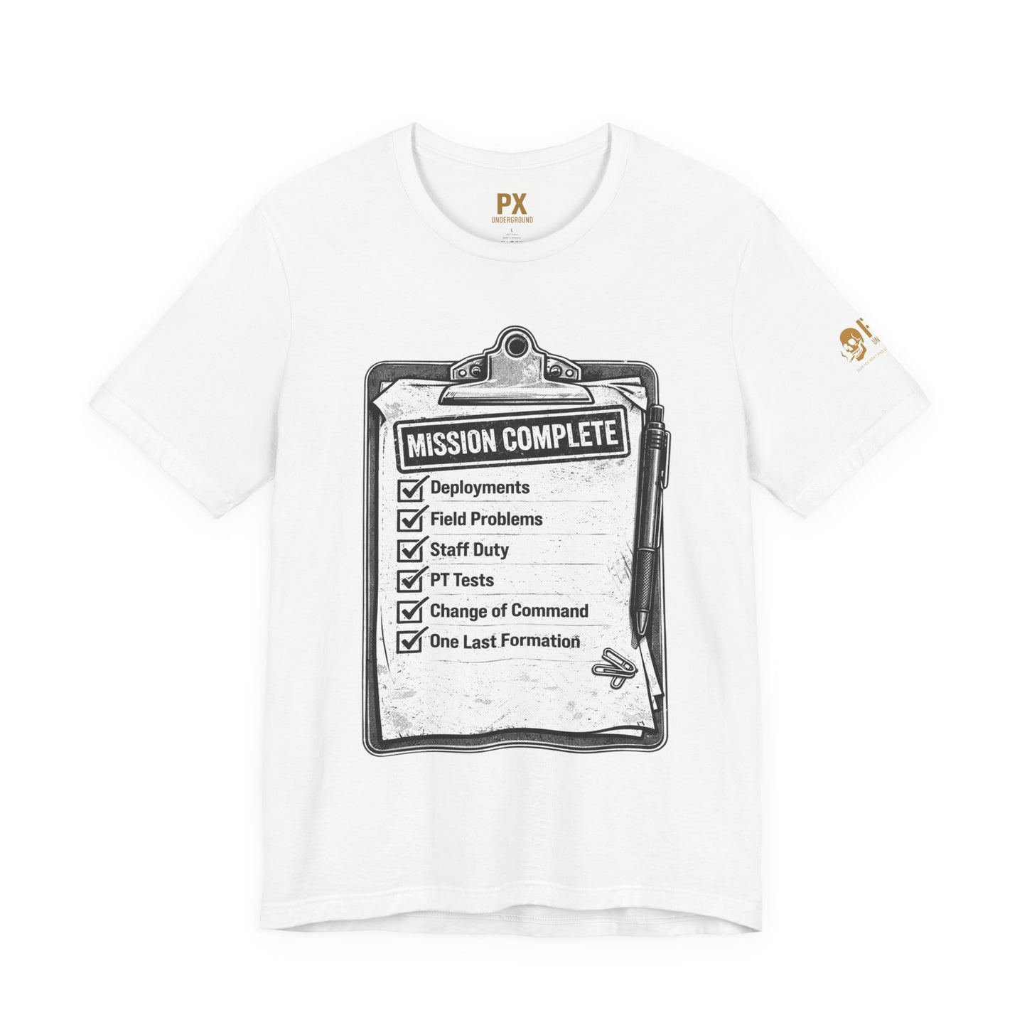 Mission Complete Tee — Military Retirement Checklist Shirt